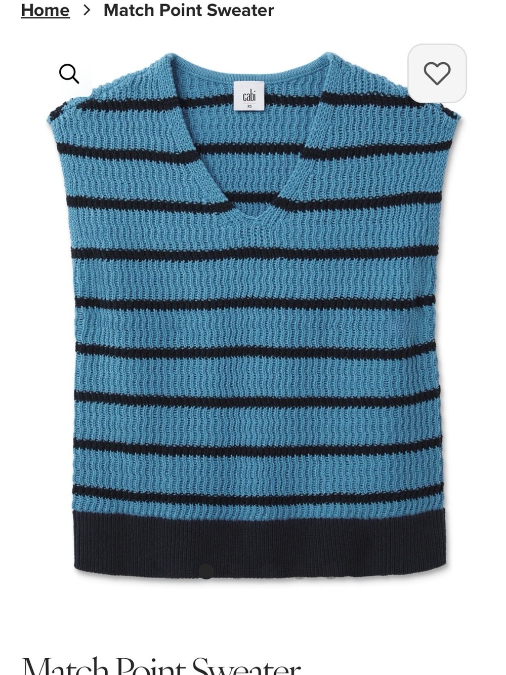 CAbi Match Point Sweater Vest - size Med - NWOT